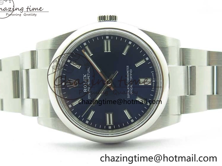 Blue 36mm Perpetual Dial Edition BP Best Bracelet 126000 Dark Oyster on SS 0412